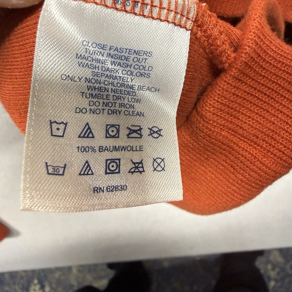Lands End Mens Large Burnt Orange 100% Cotton Quarter Zip Pullover Sweater - Picture 5 of 14